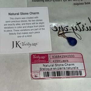 Lapis Natural Stone Charm #429A‎ JK by Thirty-One Jewelry